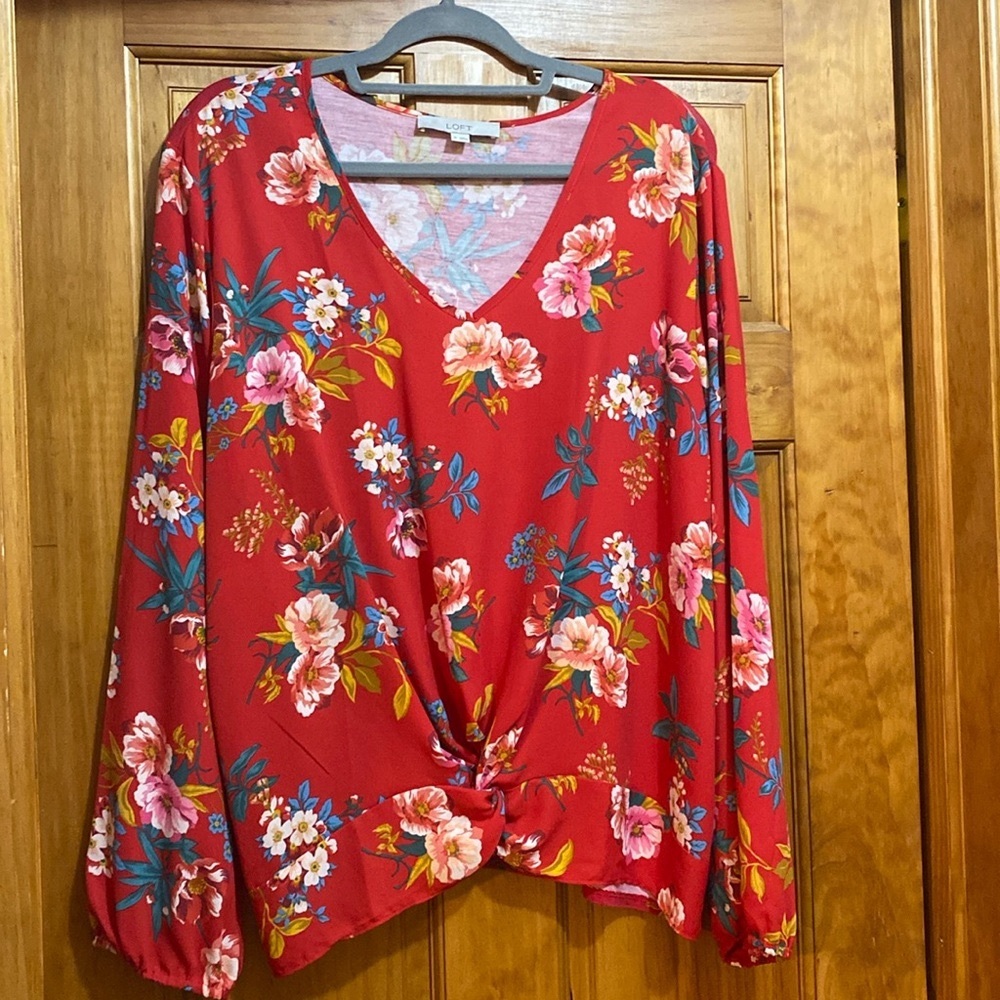 Loft mixed media blouse